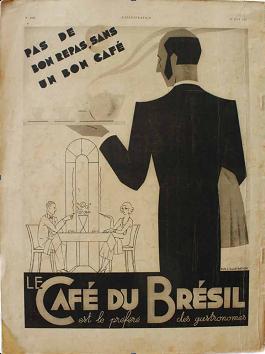 Dobový plakát propagující brazilskou kávu